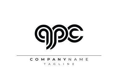 Fototapeta premium QPC Creative Unique Modern Letter Logo Design. Stylized logo featuring a unique letter design, presenting abstract minimalist aesthetics and modern appeal.