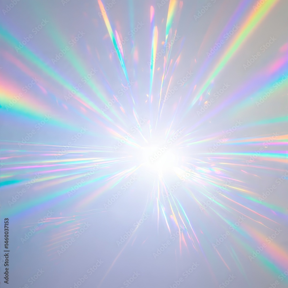Poster bright abstract light rays burst through a soft background creating a colorful visual experience for