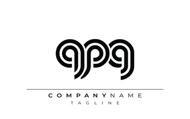 Fototapeta premium QPG Creative Unique Modern Letter Logo Design. Stylized logo featuring a unique letter design, presenting abstract minimalist aesthetics and modern appeal.