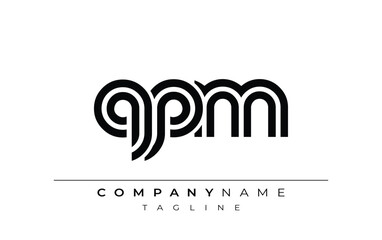 Fototapeta premium QPM Creative Unique Modern Letter Logo Design. Stylized logo featuring a unique letter design, presenting abstract minimalist aesthetics and modern appeal.