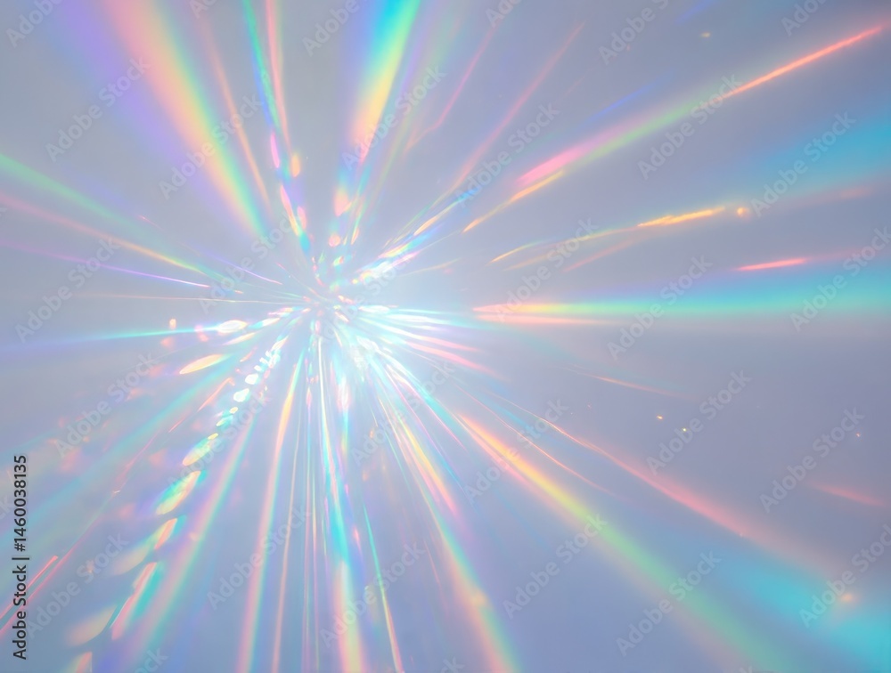 Poster abstract light patterns create vibrant reflections in a kaleidoscopic display of colors