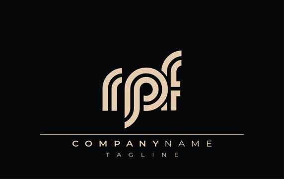 RPF Creative Unique Modern Letter Logo Design. Stylized logo featuring a unique letter design, presenting abstract minimalist aesthetics and modern appeal.