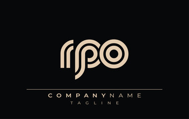 RPO Creative Unique Modern Letter Logo Design. Stylized logo featuring a unique letter design, presenting abstract minimalist aesthetics and modern appeal.