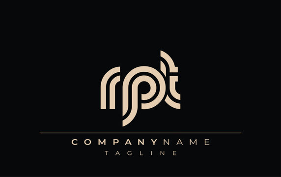 RPT Creative Unique Modern Letter Logo Design. Stylized logo featuring a unique letter design, presenting abstract minimalist aesthetics and modern appeal.
