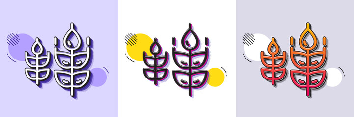 Gluten free line icon. Halftone dotted pattern. Gradient icon with grain shadow. Organic tested sign. Natural product symbol. Line gluten free icon. Various designs. Vector