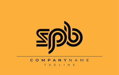 SPB Creative Unique Modern Letter Logo Design. Stylized logo featuring a unique letter design, presenting abstract minimalist aesthetics and modern appeal.