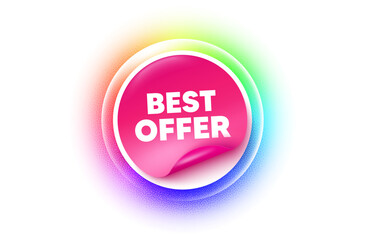 Best offer sticker rainbow gradient. Paper offer price tag. Best offer tag. Special price Sale sign. Advertising Discounts symbol. Sticker label. Grain dots effect. Vector