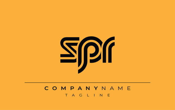 SPR Creative Unique Modern Letter Logo Design. Stylized logo featuring a unique letter design, presenting abstract minimalist aesthetics and modern appeal.