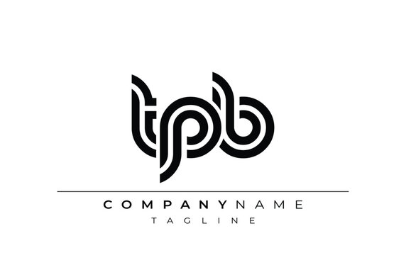 TPB Creative Unique Modern Letter Logo Design. Stylized logo featuring a unique letter design, presenting abstract minimalist aesthetics and modern appeal.