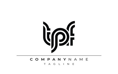 Obraz premium TPF Creative Unique Modern Letter Logo Design. Stylized logo featuring a unique letter design, presenting abstract minimalist aesthetics and modern appeal.