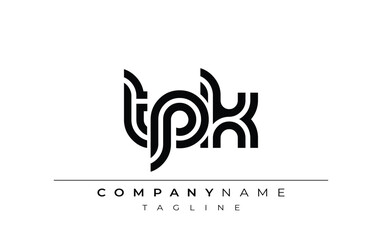 TPK Creative Unique Modern Letter Logo Design. Stylized logo featuring a unique letter design, presenting abstract minimalist aesthetics and modern appeal.