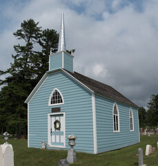 An old blue church