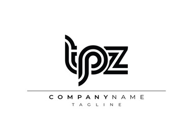 TPZ Creative Unique Modern Letter Logo Design. Stylized logo featuring a unique letter design, presenting abstract minimalist aesthetics and modern appeal.