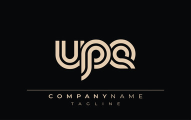 UPE Creative Unique Modern Letter Logo Design. Stylized logo featuring a unique letter design, presenting abstract minimalist aesthetics and modern appeal.