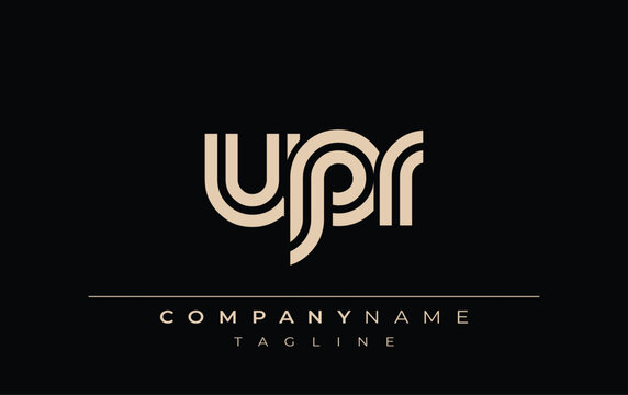 UPR Creative Unique Modern Letter Logo Design. Stylized logo featuring a unique letter design, presenting abstract minimalist aesthetics and modern appeal.