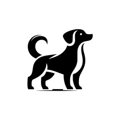 Minimalist Black Dog Logo, Pet Brand Icon, Modern Design