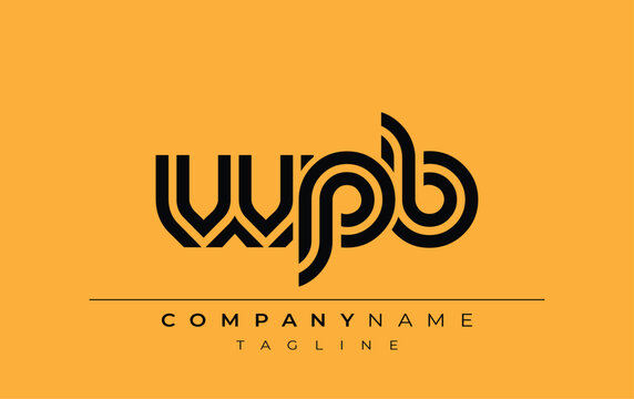 WPB Creative Unique Modern Letter Logo Design. Stylized logo featuring a unique letter design, presenting abstract minimalist aesthetics and modern appeal.