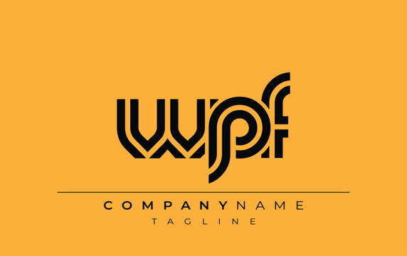 WPF Creative Unique Modern Letter Logo Design. Stylized logo featuring a unique letter design, presenting abstract minimalist aesthetics and modern appeal.