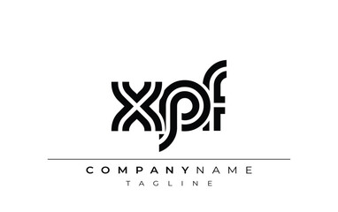 XPF Creative Unique Modern Letter Logo Design. Stylized logo featuring a unique letter design, presenting abstract minimalist aesthetics and modern appeal.