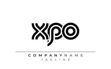 XPO Creative Unique Modern Letter Logo Design. Stylized logo featuring a unique letter design, presenting abstract minimalist aesthetics and modern appeal.