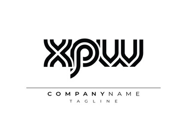XPW Creative Unique Modern Letter Logo Design. Stylized logo featuring a unique letter design, presenting abstract minimalist aesthetics and modern appeal.