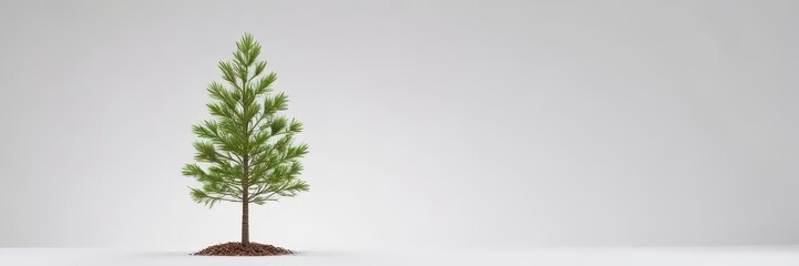 Young pine tree, against white, simple backdrop ,  tree,  evergreen,  graphic