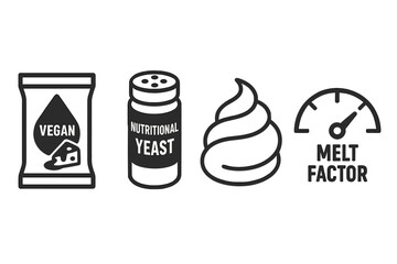 Sauce-plant icons showing packet, shaker, swirl, and gauge