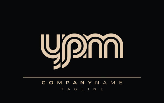 YPM Creative Unique Modern Letter Logo Design. Stylized logo featuring a unique letter design, presenting abstract minimalist aesthetics and modern appeal.