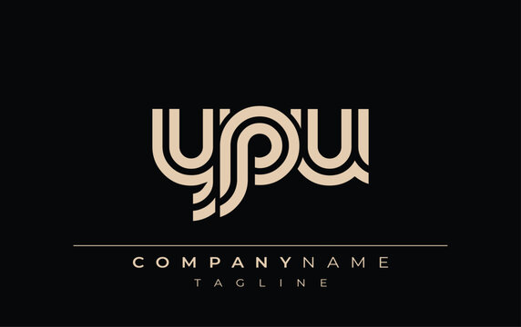 YPU Creative Unique Modern Letter Logo Design. Stylized logo featuring a unique letter design, presenting abstract minimalist aesthetics and modern appeal.