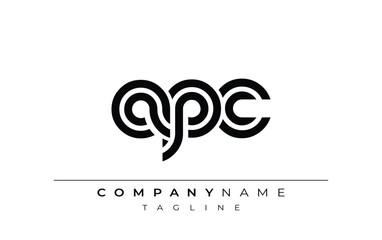 APC Creative Unique Modern Letter Logo Design. Stylized logo featuring a unique letter design, presenting abstract minimalist aesthetics and modern appeal.