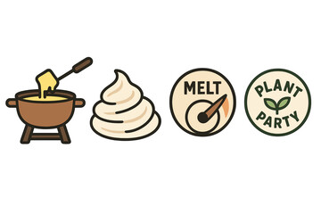 Fondue-plant icons showing pot, swirl, dial, and badge
