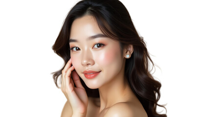 Fototapeta premium Stunning Asian Woman Portrait with Exquisite Makeup