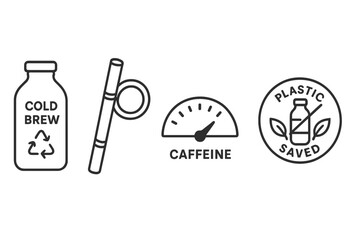 Icons for cold brew are depicted with a bottle, straw, dial, and badge