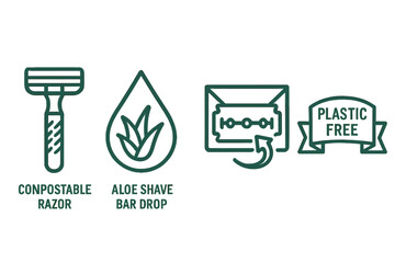 Icons that represent Razor-eco are connected through handle, drop, icon, and ribbon
