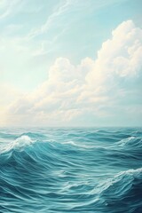 Obraz premium Gentle Ocean Waves and Sky
