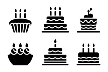 Birthday cake cupcake celebration party vector art