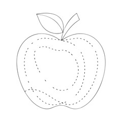 Minimal Apple Fruit Thin Line  Vector Illustration