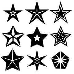 Obraz premium Collection of different vector stars icon det