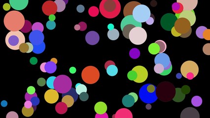 Vibrant Colorful Bubbles on Black Abstract Background