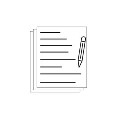 School exam test results, pencil flat icon, survey success sign. Application icon, Survey form, Exam icon etc. Exam icon vector isolated on white background. Eps file 30.