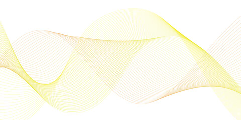 Abstract orange wavy on white background, Orange abstract line waves on white background. golden or yellow wave and curve lines background.