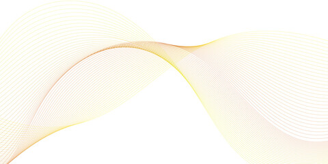 Abstract glowing golden wave lines on black horizontal background. clean and modern style with elegant curves, lines, light reflections