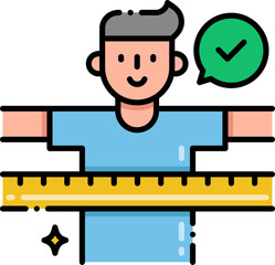 fitting room illustration on a white background     