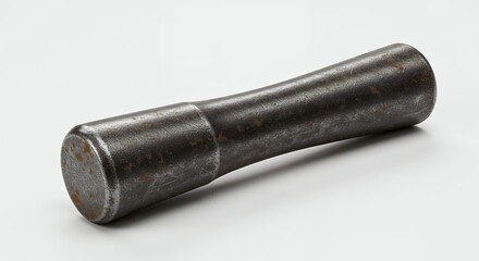 Dark gray metal rod isolated on white background