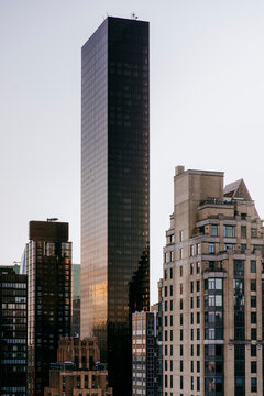 Vertical View of Trump World Tower Modern Glass Skyscraper in Manhattan