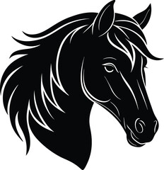 horse side face, horse silhouette