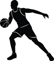 Athletic Basketball Player Silhouette