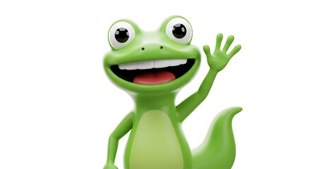 Naklejka premium Friendly cartoon lizard character