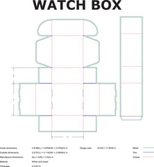 Watch Box Die Cut Template Blueprint For Packaging Design And Production