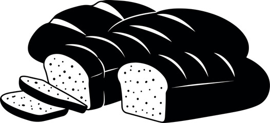 Freshly Baked Loaf of Bread with Slices Illustration